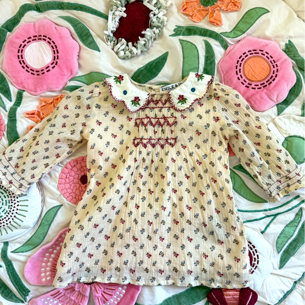 Emile et Ida printed cotton muslin dress - 9M